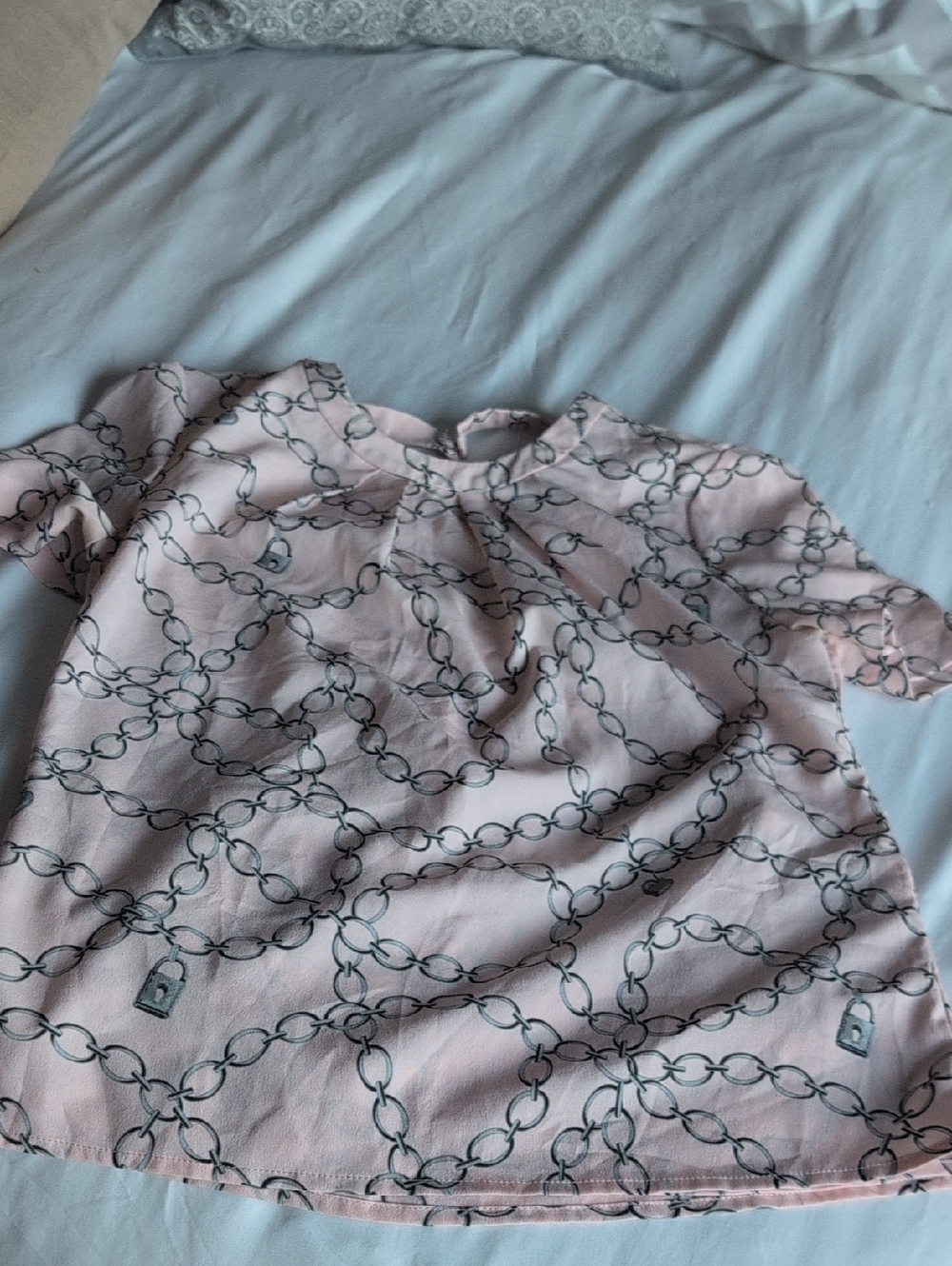 Banana Republic Pink Chain-Link Print Blouse